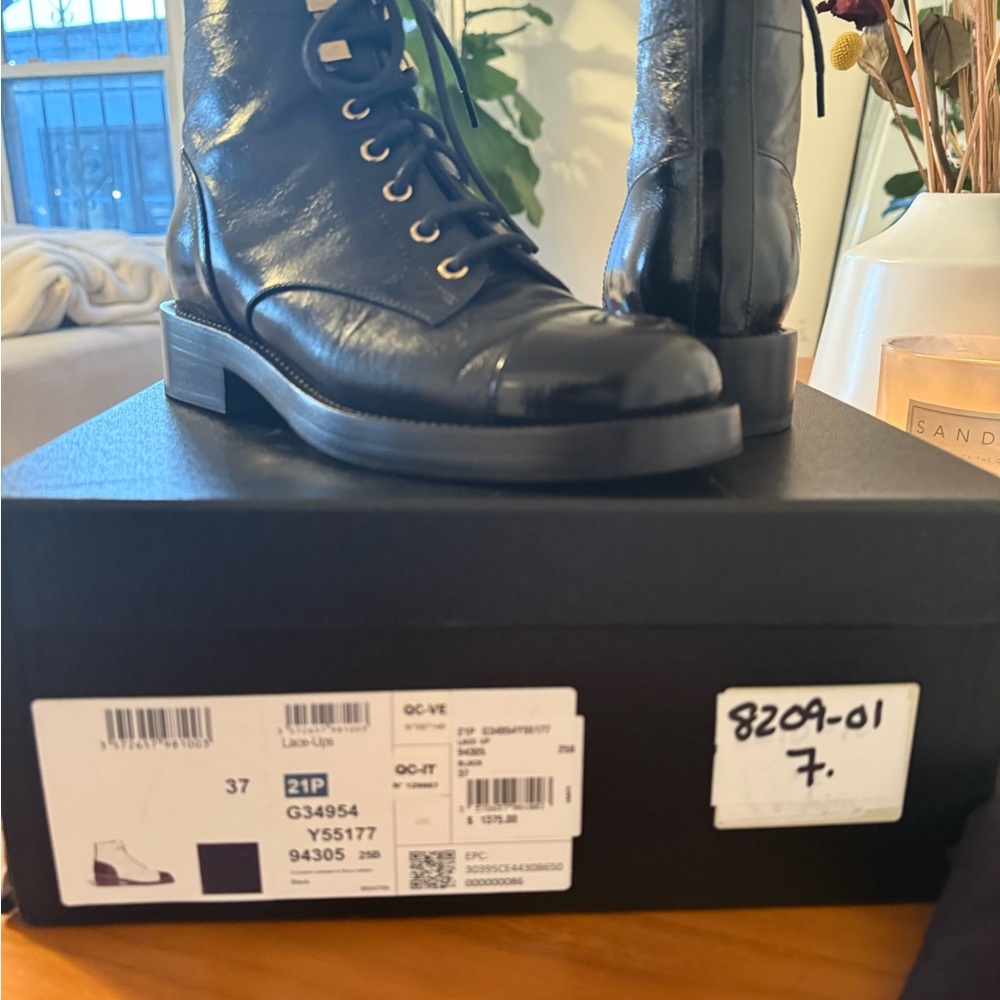 CHANEL Black Leather Ankle Boots - Picture 3 of 10
